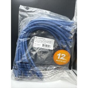 Monoprice Cat6A Ethernet Patch Cable- 1 Foot-Blue | Snagless RJ45‎ 550Mhz UTP